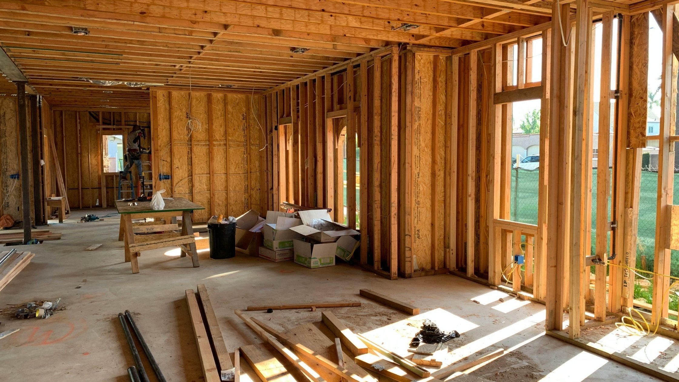 construction mess inside of a home
